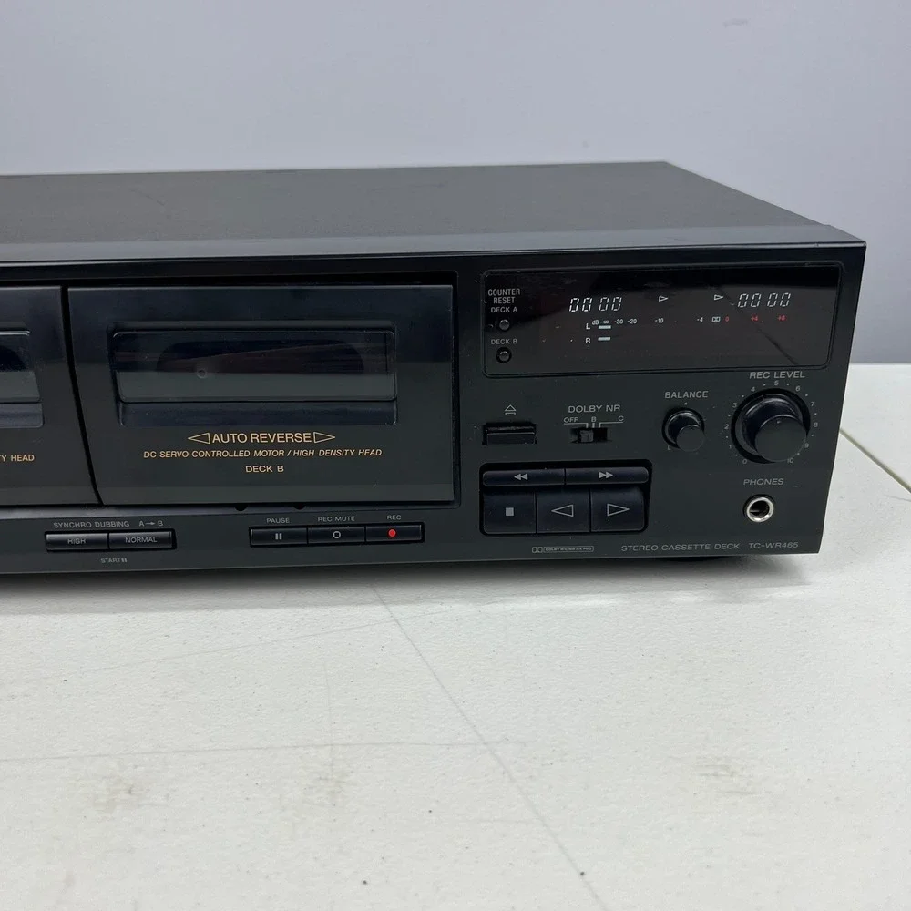 Sony TC-WR465 Stereo Double Cassette Deck‎ Auto Reverse Dolby B C Black Tested
